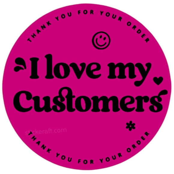 thank you for your order I love my Customers ! thank you sticker for business - Picture 6 of 13